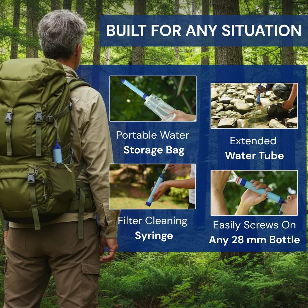 Clarixa Primitive Labs - HYDRA-X1 EMERGENCY WATER FILTER STRAW (400 GAL)