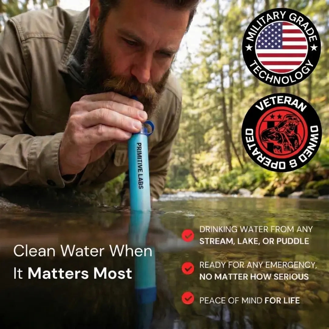 Clarixa Primitive Labs - HYDRA-X1 EMERGENCY WATER FILTER STRAW (400 GAL)