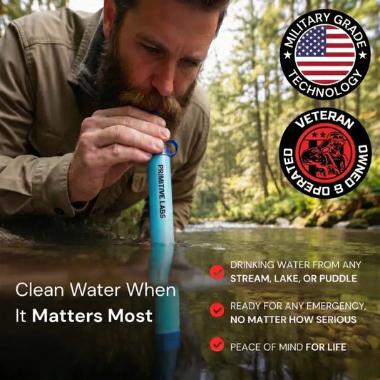 Clarixa Primitive Labs - HYDRA-X1 EMERGENCY WATER FILTER STRAW (400 GAL)